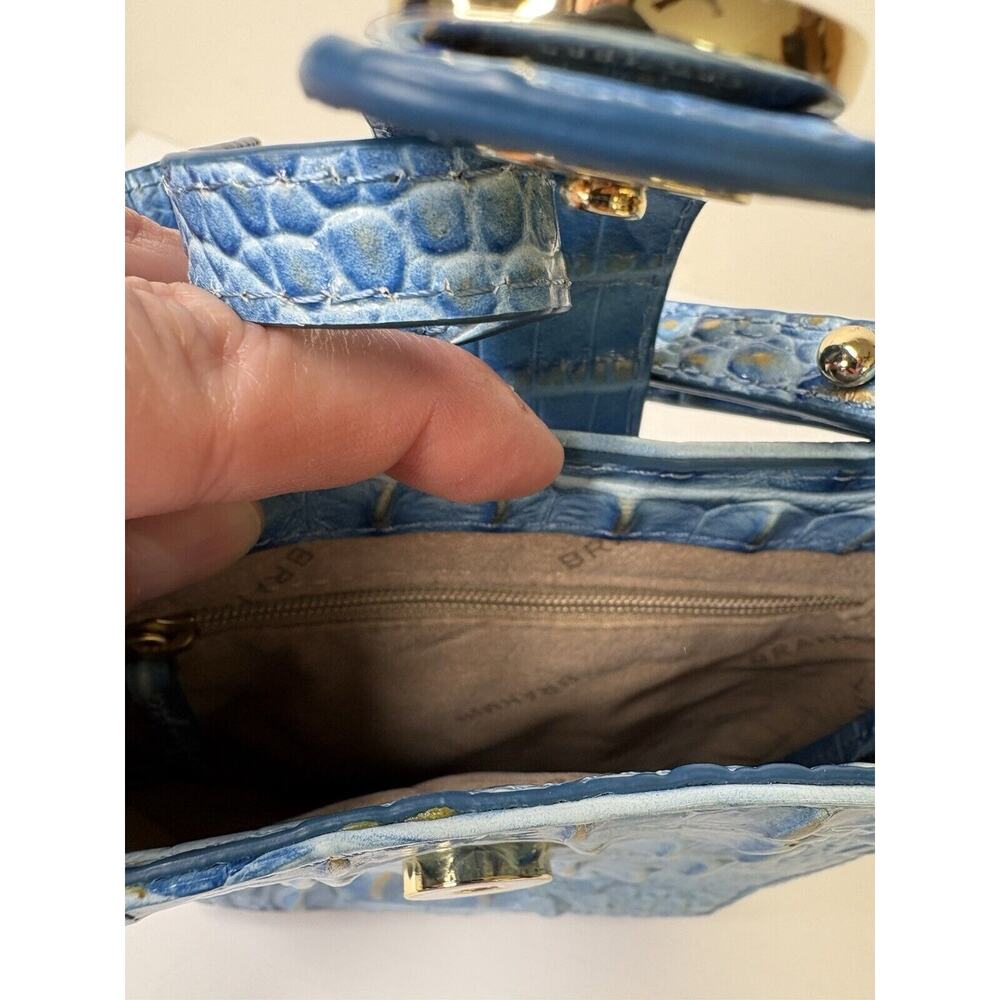 Brahmin Marley Melbourne Leather Crossbody Purse Blue Lagoon - Picture 11 of 13